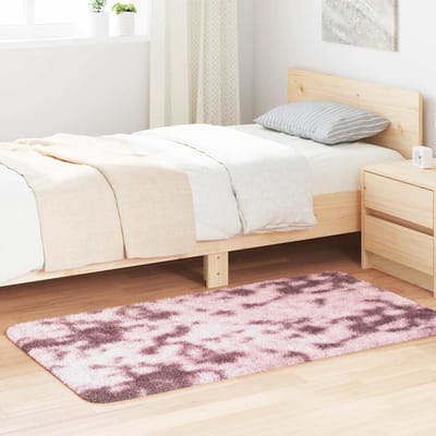 vidaXL - Hoogpolig - vloerkleed - NAVARRA - 80x150 - cm - polyester - stoffig - roze