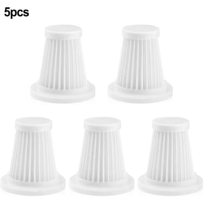 5 Stuks Auto Stofzuiger Filter Draadloos Handheld Stofzuiger Wasbaar Luchtfilter Cassette Herbruikbaar Toepasbaarheid Interieur white