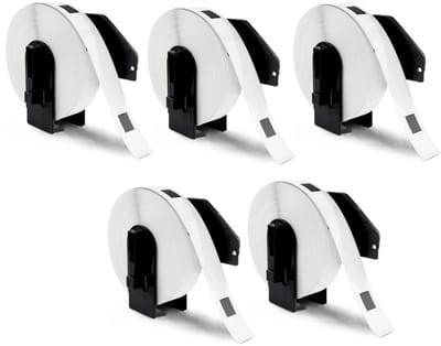 Label Tape Geschikt voor Brother DK-11203 | 17 x 87 mm | Zwart op Wit - 300 labels per rol - 5 stuks - Geschikt voor: QL-1050 QL-1050N QL-1060N QL-1100 QL-1110NWB QL-1110NWBc QL-500 QL-550 QL-560 QL-570 QL-580N QL-600 QL-650TD QL-700 QL-710W