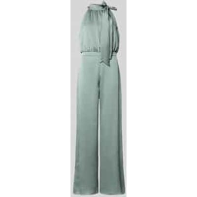 Jumpsuit met strik en knoopsluiting aan de achterkant