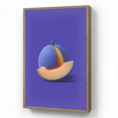 Wandlamp 60x90 cm - Oplaadbaar - Meloen - Blauw - Oranje - Kunstzinnig - Wandlampen binnen woonkamer - Slaapkamer lamp - Decoratieve nachtlamp - Vloerlamp draadloos