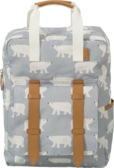 Fresk Grote Rugzak voor kinderen 5-7 jaar - 9,3 L - Schooltas Kind Unisex - Verstelbare Schouderbanden - Waterafstotende Rugtas - Lichtgrijs - Polar Bear