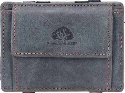 Greenburry Vintage Magische Portemonnee RFID Leer 10 cm - Jongens - Horizontaal - steel blue