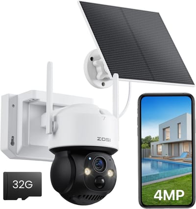 Buitencamera 2.5K met draadloze verbinding, oplaadbare batterij, 360° zicht, Ai-alarm en bi-directionele audio