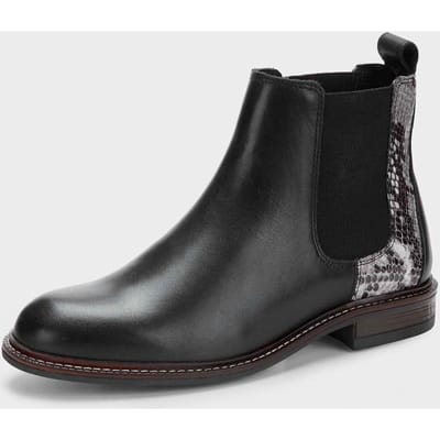 Chelsea-boots in slangenlook - zwart / gedess. - Gr. 36 van Goldner Fashion