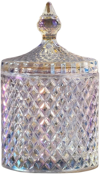 Dailygoods- Glazen Pot - 300ml/10oz Capaciteit - Met Deksel - Suikerpot - Snoeppot - Opbergpot - Schokbestendig en Duurzaam - Candy Bowl