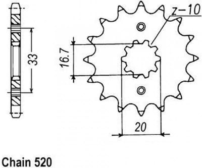 sifam versnellingsbak uitgaand tandwiel voor suzuki 250 rm-z 4t 2004 tot 2006 13 tands steek 520 type 430 nieuw