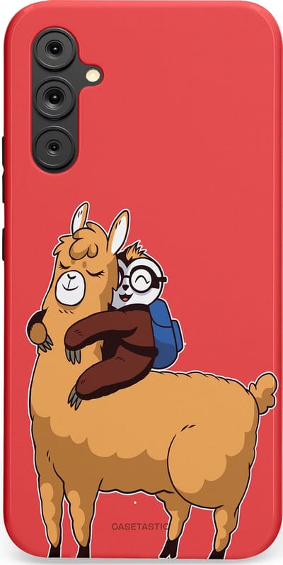 Casetastic hoesje geschikt voor Samsung Galaxy A34 (2023) 5G - Dubbellaagse bescherming - Lui en lekker - Fashion Case - Koraal Goud