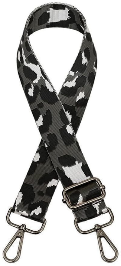 Dailygoods- Tasriem Verstelbaar 75-130 cm - Schouderriem - Tassenriem - Luipaardpatroon - Zwarte Gesp - Polyester 3,8 cm Breed - Schouderband
