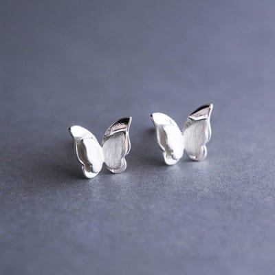 925 Sterling Zilver Vlinder Stud Oorbellen voor Vrouwen Feest Pendientes Brincos Voorkom Allergie Sieraden Eh557 gray