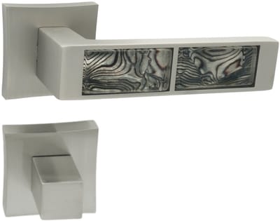 Domino® Deurkrukgarnituur TIGER QR M91 BLACK - Nikkel/Zwart - WC met Vierkant Rozette - Deurbeslag van aluminium - Deurklink voor badkamer, badkamerdeuren, kelderdeur en binnendeur