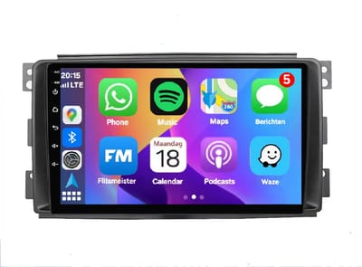 Autoradio 4/64GB met Carplay en Android auto | Geschikt voor Smart Fortwo 2005-2010 | Radio scherm met Navigatie | 2005 2006 2007 2008 2009 2010 | 451