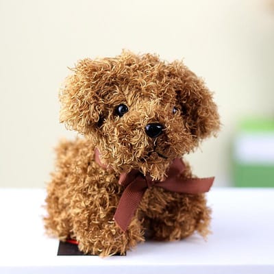 24 stuks mini pluche hondjes, bulkverpakking, kleine knuffelhondjes, puppyspeelgoed, adoptiehondje, feestartikelen, cadeautasvullers 4pcs bruin