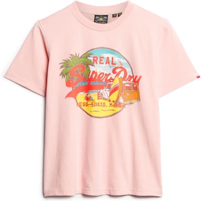 Superdry - Relaxed T-shirt met LA print - Dames - T-shirts