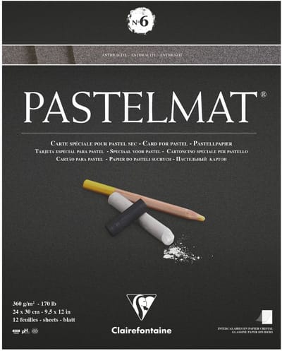 Clairefontaine Pastelmat - Papier voor Pastelkrijt - No.6 - 360 g - 24 x 30 cm - Antraciet
