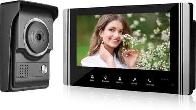 Video Deurbel Systeem - Intercom Installatie - Beveiliging Huis - 7 Inch Monitor - 13x5x24 cm - zwart