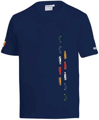Sparco Lancia Delta HF Collectie T-Shirt - Marineblauw/Wit — Maat XL