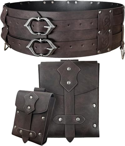 Medieval Viking Riem voor Renaissance Kostuums, Brede Tailleband voor Carnaval, Halloween en Cosplay Accessoires voor Mannen en Vrouwen