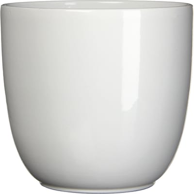 Mica Decorations Bloempot/plantenpot - wit - keramiek - D28 cm x H25