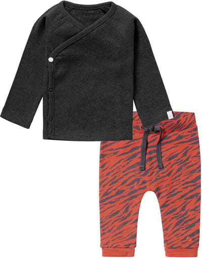 Noppies - Kledingset - 2 delig - Broek Orinoco - Overslagshirt Nanyuki Grey - Maat 56