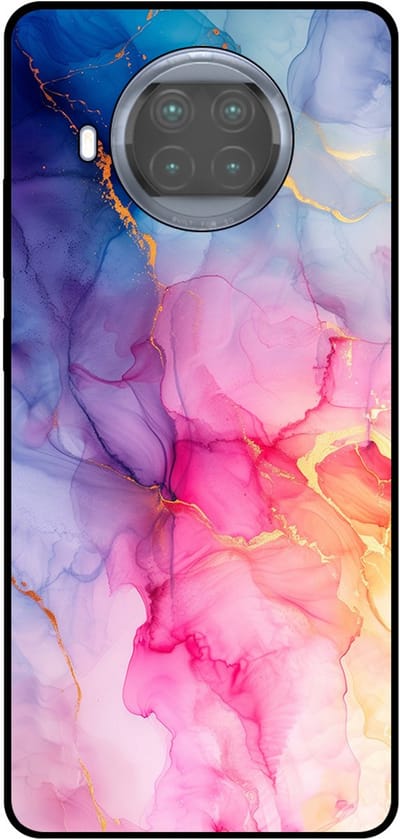 Smartphonica Telefoonhoesje Geschikt voor Xiaomi Mi 10T Lite met marmer opdruk - TPU backcover case marble design - Regenboog geschikt voor Xiaomi Mi 10T Lite