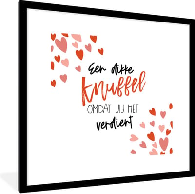 Fotolijst incl. Poster - Sterkte - Quotes - Rood - 40x40 cm - Posterlijst