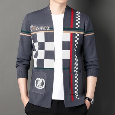 Heren Herfst Heren Gebreid Vest Cardigan Mode Casual Koreaanse Stijl Jong Heren Trui Trendy Jas XXXL white