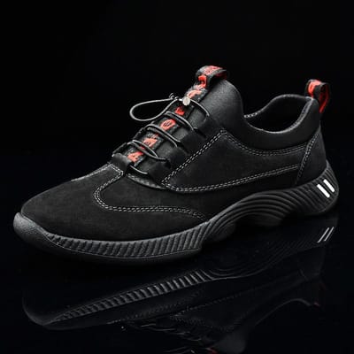 Lente Zomer Herenschoenen Heren Ademend Heren Sneaker plus Maat Leren Sneakers Casual Schoenen Heren Mode Schoenen 46 black