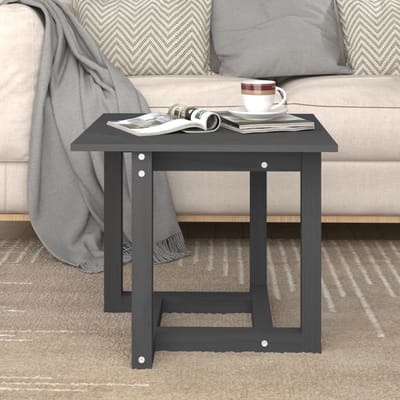 vidaXL - Salontafel - 50x50x45 - cm - massief - grenenhout - grijs