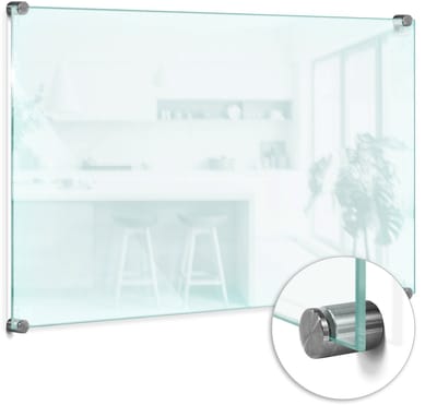 Wallfluent Transparante Keuken Achterwand - Helder Glas Achterwand Keuken - 60x40 cm - Keuken Achterwand Glas Transparant - Gehard Glas Transparant Keuken - Doorzichtige Spatplaat Keuken - Glazen Spatplaat Transparant