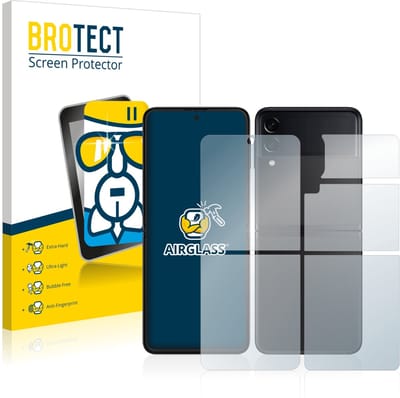 Screenprotector voor Samsung Galaxy Z Flip 3 5G (Voor+Achter) Beschermglas transparant