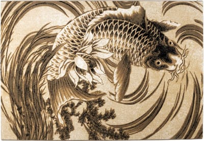 Bold Monkey The Legend Of Koi vloerkleed 160x230 beige/zwart grijs