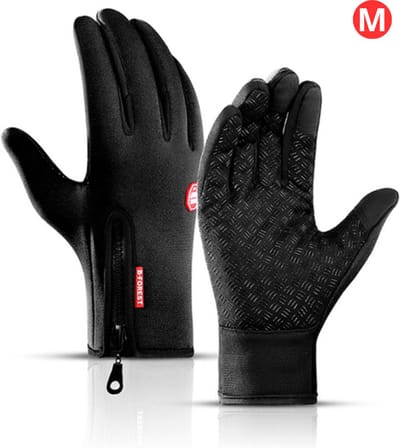 Livano Handschoenen - Touchscreen Handschoenen - Fietshandschoenen - Winter - Heren - Wielrenhandschoenen - Zwart - Maat M