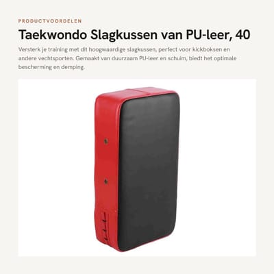 Dailygoods- Slagkussen PU-leer - Kicking Pad - 40 x 20 x 10 cm - Vechtsport - Kickbox - Schokbestendig