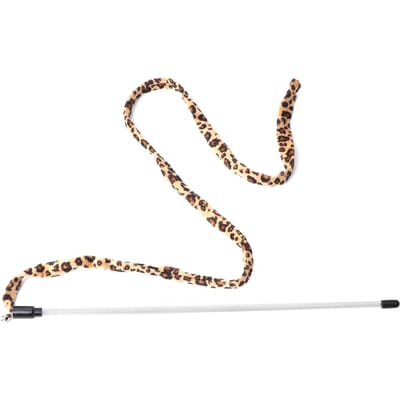 1 Pc Chat Jouet Amusant Bâton Teaser Chasseur Baguette Queue Imprimé Léopard avec Clochette beige