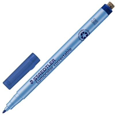 Viltstift Staedtler Lumocolor 305 non permanent correctable M blauw