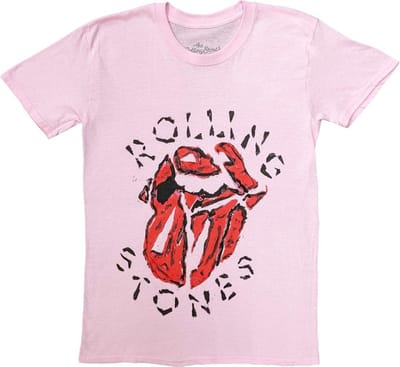 The Rolling Stones - Hackney Diamonds Painted Tongue Heren T-shirt - S - Roze