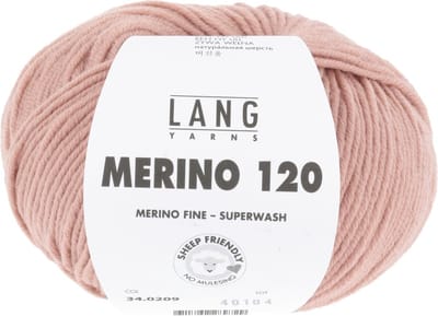 Lang Yarns Merino 120 - 209 poederroze - Merinowol Garen
