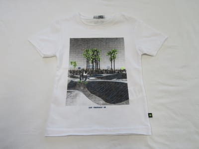 T shirt - Korte mouw - Wit met tekening - 2 / 3jaar 92 / 98