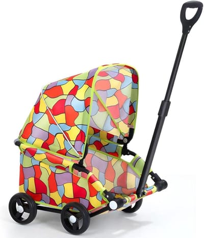 Hondenwandelwagen - Dierenkar trolley - Huisdier uitstapjes - V-vormig instapontwerp - Tot 7 kg - Grijs