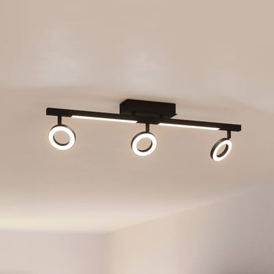 EGLO LED plafondspot Cardillio 2 zwart met drie ringen