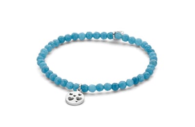 CO88 Collection Beloved 8CB 90158 Rekarmband met Hangers - Hart - Jade Natuursteen 4 mm - One-size - Blauw