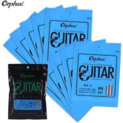 Orphee RX-3 Single String Vervanging voor Elektrische Gitaar 3e G-Snaar (.016) 10-Pack Nikkellegering RX-1 blue