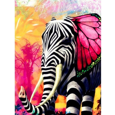 Diamantmozaïek Olifant Dier Strass Kruissteek Diamantschilderij Dier Handgemaakte Kralen Decor 20X30CM red