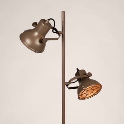 Lumidora Vloerlamp 75699 - INDUSTRIAL - 2 Lichts - E27 - Bruin - Metaal