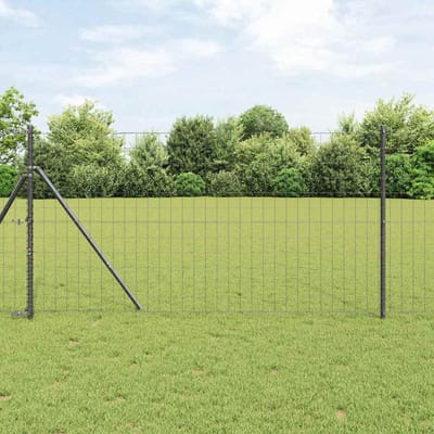 vidaXL - Euro - Fence - Grondfix - 10 - x - 1 - m - PVC-Coated - Staal - Grijs - Mesh