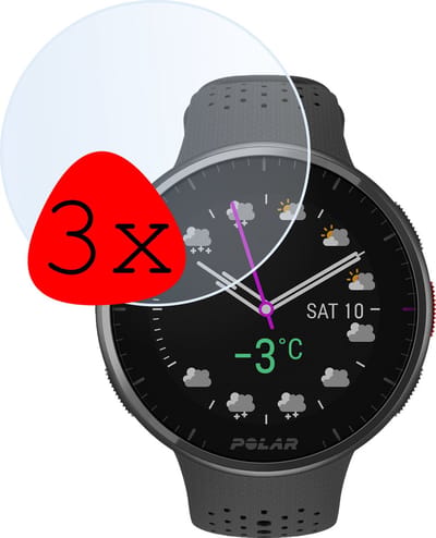 Screenprotector - 3 Stuks Geschikt voor Polar Pacer Pro - Extra Sterk - Tempered Glass - Gehard Glas - Beschermglas Screen Cover - Bescherm Protector voor Smartwatch