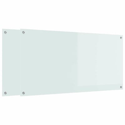 vidaXL - Keukenachterwand - 2 - st - Wit - 120 - x - 60 - cm - gehard - glas