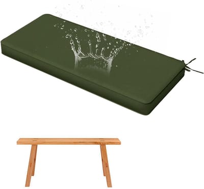 Bankkussen Waterdicht - Terraskussen Zitkussen - Buiten Zitten - Met Bevestigingsbanden - 106x40cm - Leger Groen