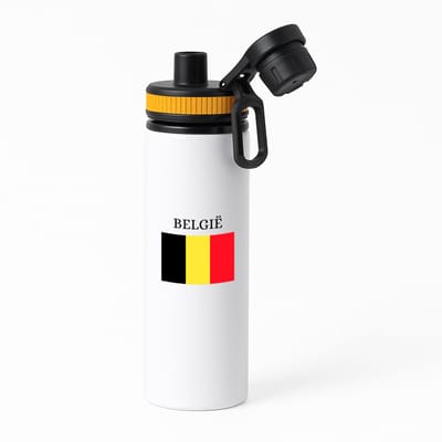 Hacebo® - Belgie waterfles met draaidop oranje - Brussel - Belgen - embleem Belgische vlag - toeristen - water fles - 850ML
